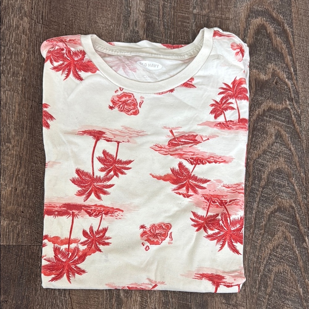 Red and White Graphic T-Shirt
